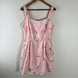 Birds Of North America Starfrontlet Dress - Pink Forest Birds Size 10 Cotton